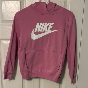Nike Girls Size Medium Pink Hoodie Sweatshirt with White Logo